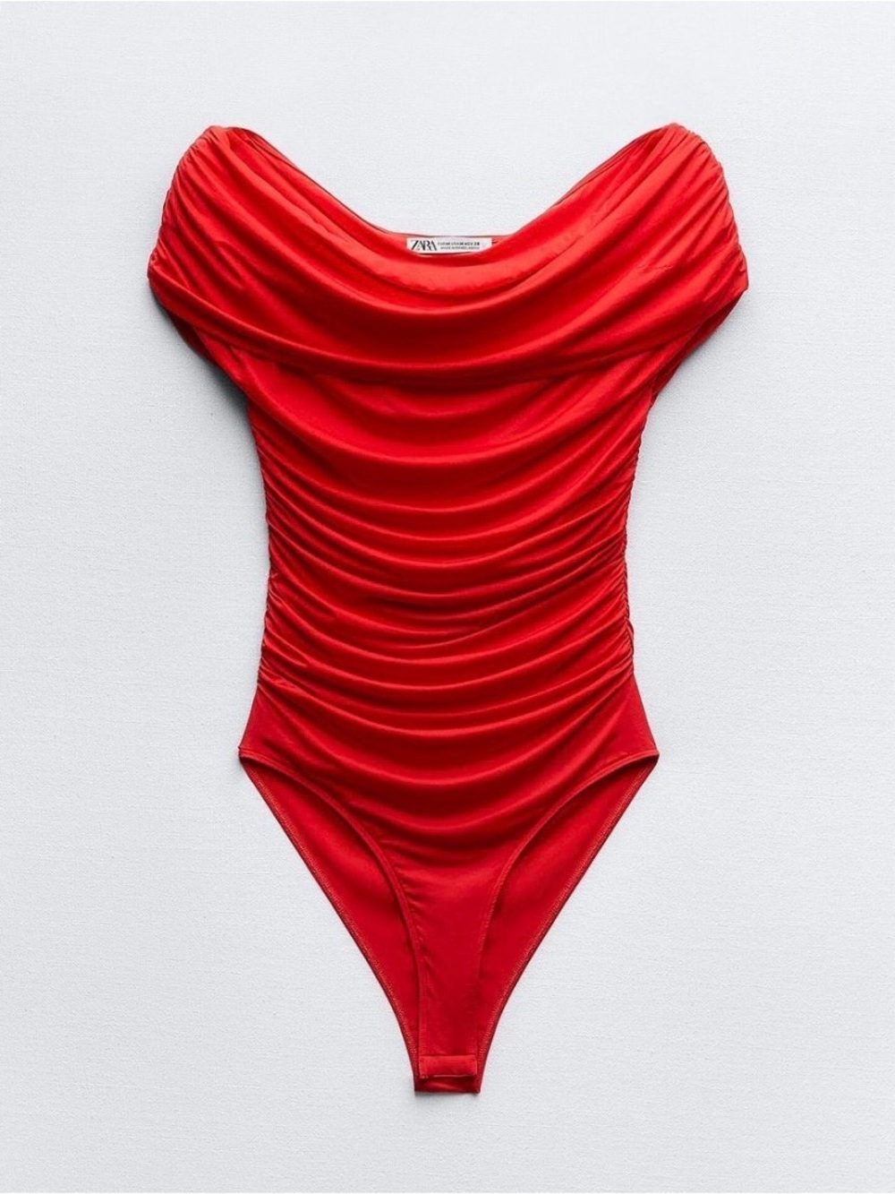Zara red off the shoulder bodysuit size small